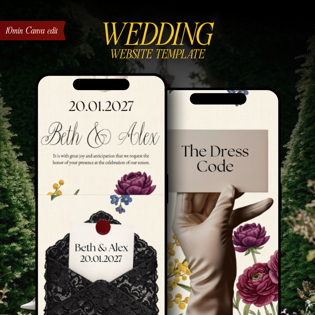 Old Money Wedding Invitation Website | Instant Download