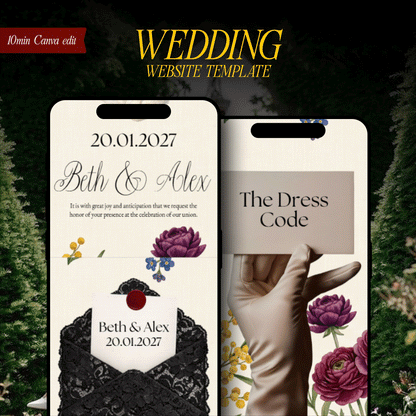 Old Money Wedding Invitation Website | Instant Download