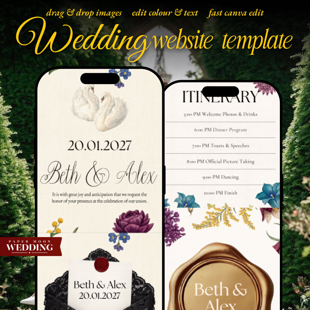 Old Money Wedding Invitation Website | Instant Download