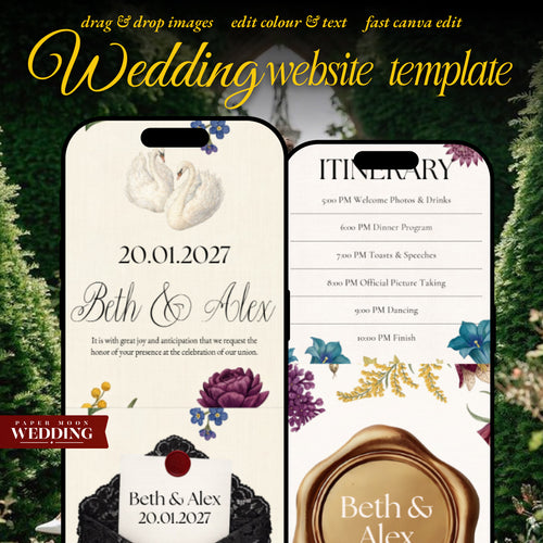 Old Money Wedding Invitation Website | Instant Download