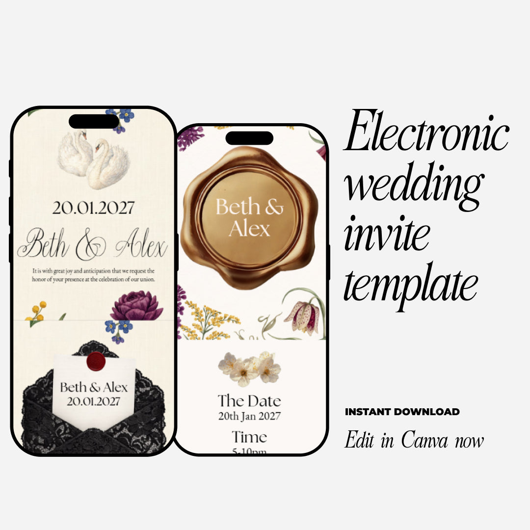 Old Money Wedding Invitation Website | Instant Download