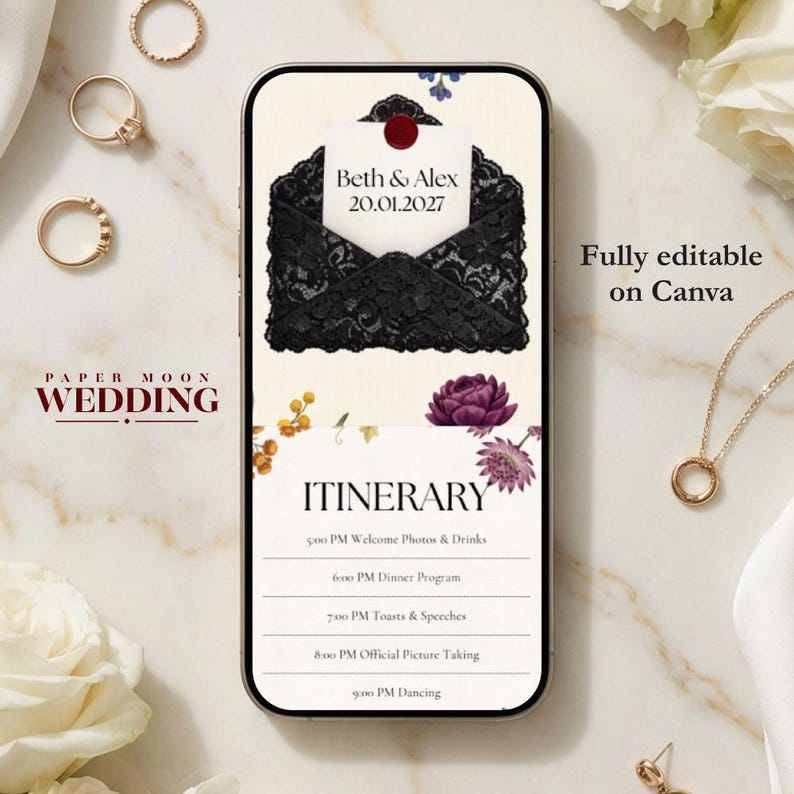 Vintage Lace Mobile Wedding Website