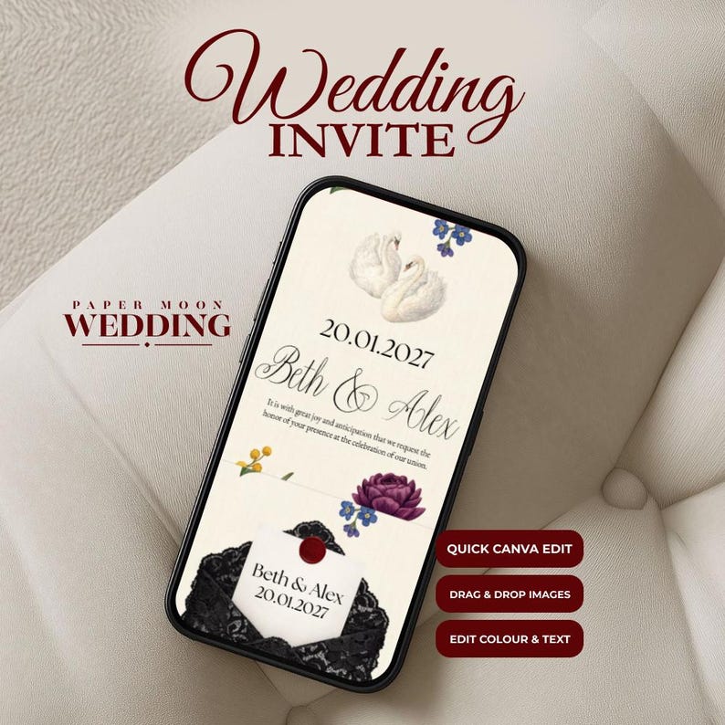 Vintage Lace Mobile Wedding Website