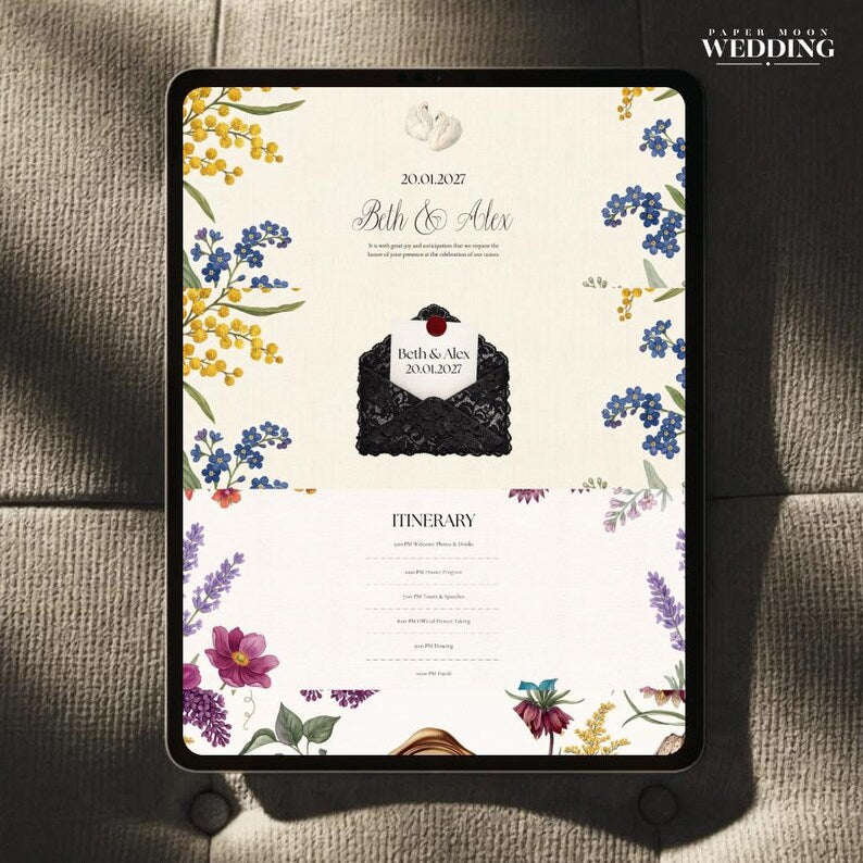 Vintage Lace Mobile Wedding Website